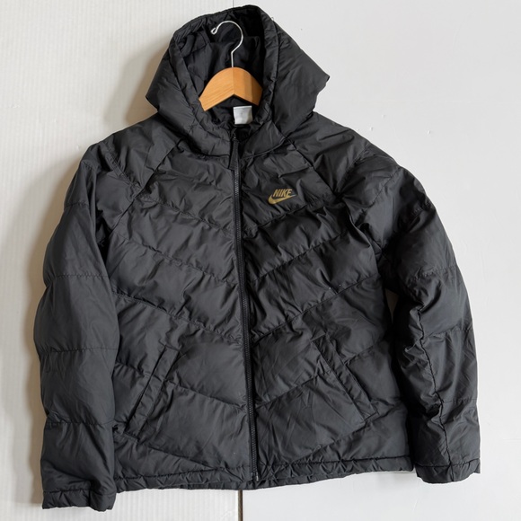 Nike Other - Nike Youth's Full Zip Black Puffer Winter Jacket with Hood Size‎ XL